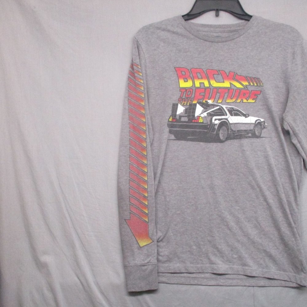 Old Navy Back To The Future Long Sleeve Shirt Gray Men Size | S - Picture 3 of 7